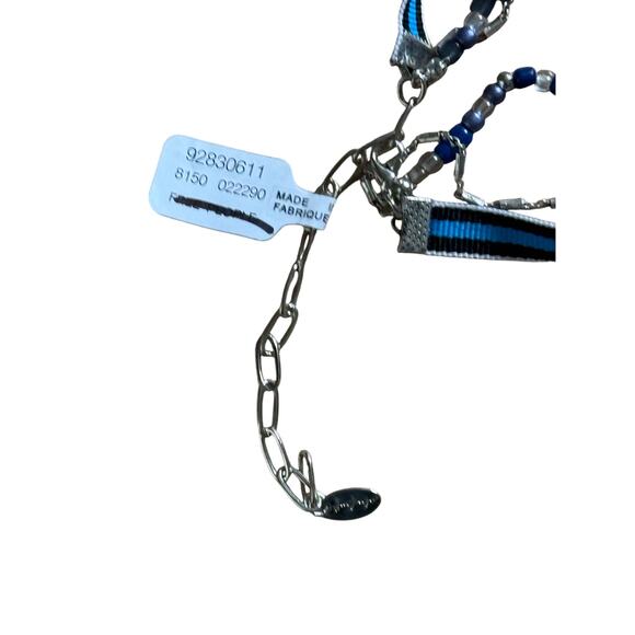 NWT $48 Free People International Love Layered Necklace Black Silver Turquoise - Picture 6 of 7